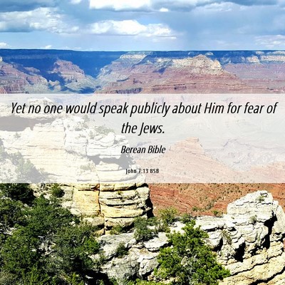 Picture 06 - John 7:13 BSB - Yet no one would speak publicly about Him for - Bible Verse Picture