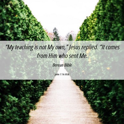 Picture 06 - John 7:16 BSB - “My teaching is not My own,” Jesus replied. - Bible Verse Picture