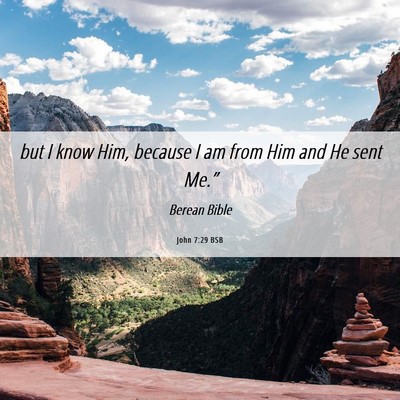 Picture 06 - John 7:29 BSB - but I know Him, because I am from Him and He sent - Bible Verse Picture