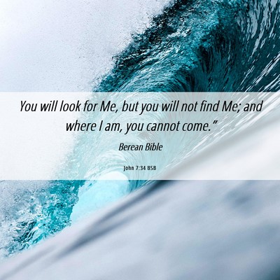 Picture 06 - John 7:34 BSB - You will look for Me, but you will not find Me; - Bible Verse Picture