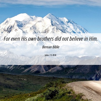 Picture 06 - John 7:5 BSB - For even His own brothers did not believe in - Bible Verse Picture