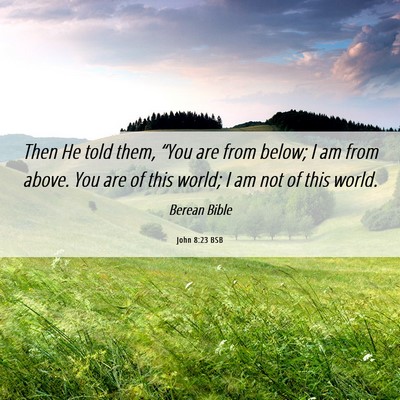 Picture 06 - John 8:23 BSB - Then He told them, “You are from below; I am - Bible Verse Picture