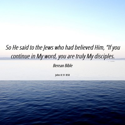Picture 06 - John 8:31 BSB - So He said to the Jews who had believed Him, - Bible Verse Picture