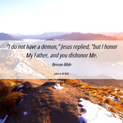 Picture 06 - John 8:49 BSB - “I do not have a demon,” Jesus replied, - Bible Verse Picture