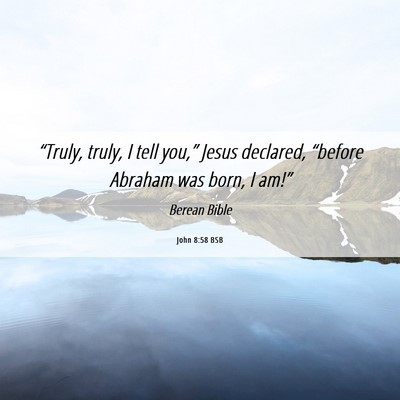 Picture 06 - John 8:58 BSB - “Truly, truly, I tell you,” Jesus declared, - Bible Verse Picture