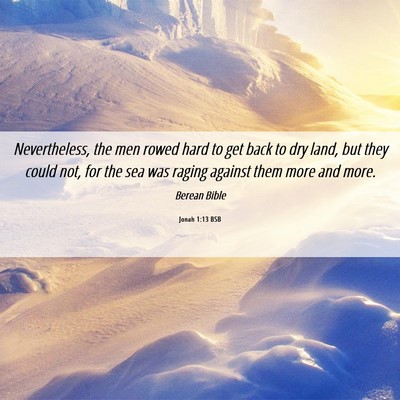 Picture 06 - Jonah 1:13 BSB - Nevertheless, the men rowed hard to get back to - Bible Verse Picture