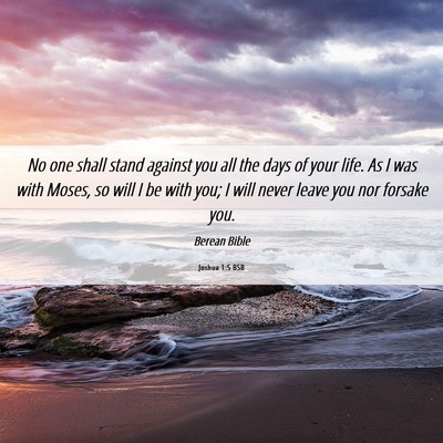 Picture 06 - Joshua 1:5 BSB - No one shall stand against you all the days of - Bible Verse Picture