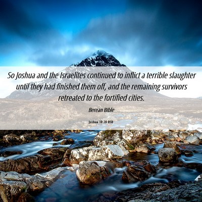 Picture 06 - Joshua 10:20 BSB - So Joshua and the Israelites continued to inflict - Bible Verse Picture