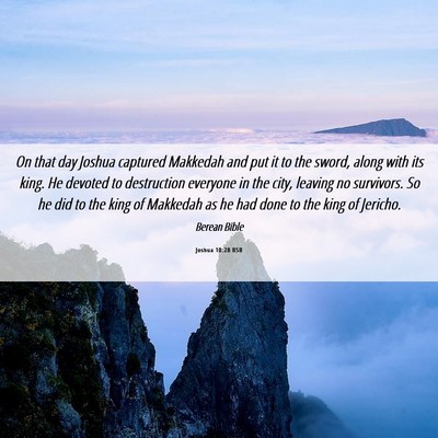 Picture 06 - Joshua 10:28 BSB - On that day Joshua captured Makkedah and put it - Bible Verse Picture