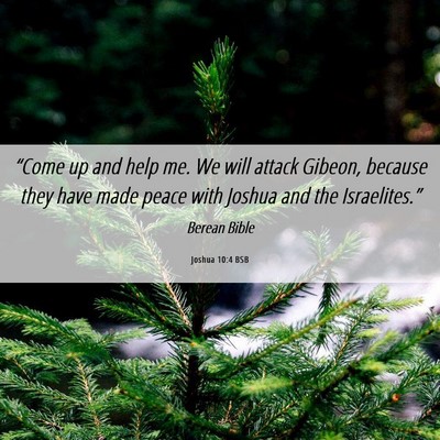 Picture 06 - Joshua 10:4 BSB - “Come up and help me. We will attack Gibeon, - Bible Verse Picture