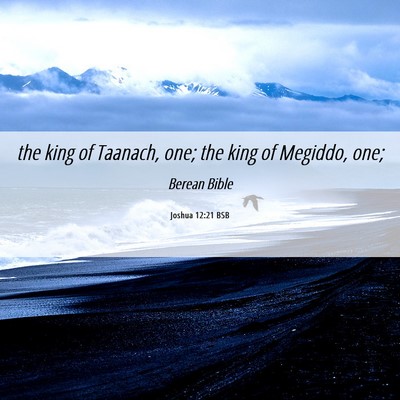 Picture 06 - Joshua 12:21 BSB - the king of Taanach, one; the king of Megiddo, - Bible Verse Picture