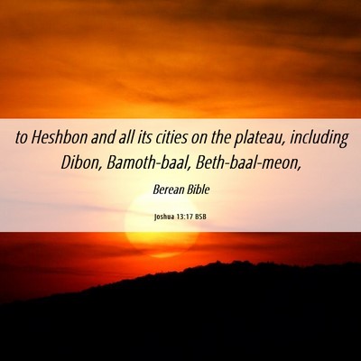 Picture 06 - Joshua 13:17 BSB - to Heshbon and all its cities on the plateau, - Bible Verse Picture
