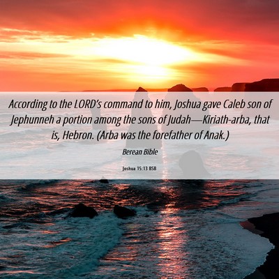 Picture 06 - Joshua 15:13 BSB - According to the LORD’s command to him, Joshua - Bible Verse Picture