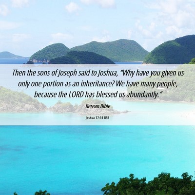 Picture 06 - Joshua 17:14 BSB - Then the sons of Joseph said to Joshua, “Why - Bible Verse Picture