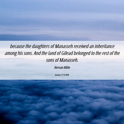 Picture 06 - Joshua 17:6 BSB - because the daughters of Manasseh received an - Bible Verse Picture