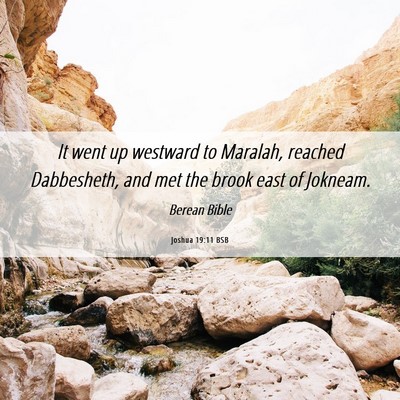 Picture 06 - Joshua 19:11 BSB - It went up westward to Maralah, reached - Bible Verse Picture