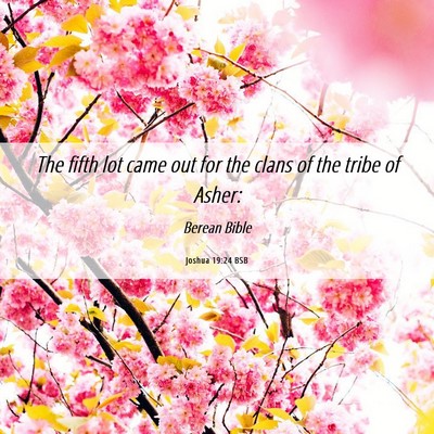 Picture 06 - Joshua 19:24 BSB - The fifth lot came out for the clans of the tribe - Bible Verse Picture