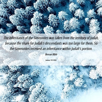 Picture 06 - Joshua 19:9 BSB - The inheritance of the Simeonites was taken from - Bible Verse Picture