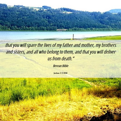 Picture 06 - Joshua 2:13 BSB - that you will spare the lives of my father and - Bible Verse Picture