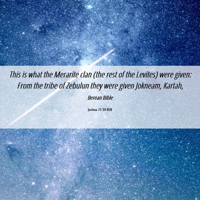 Picture 06 - Joshua 21:34 BSB - This is what the Merarite clan (the rest of the - Bible Verse Picture