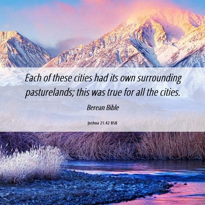 Picture 06 - Joshua 21:42 BSB - Each of these cities had its own surrounding - Bible Verse Picture