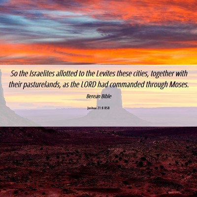 Picture 06 - Joshua 21:8 BSB - So the Israelites allotted to the Levites these - Bible Verse Picture