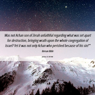 Picture 06 - Joshua 22:20 BSB - Was not Achan son of Zerah unfaithful regarding - Bible Verse Picture