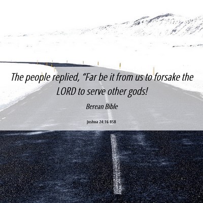 Picture 06 - Joshua 24:16 BSB - The people replied, “Far be it from us to - Bible Verse Picture