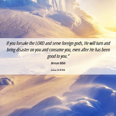 Picture 06 - Joshua 24:20 BSB - If you forsake the LORD and serve foreign gods, - Bible Verse Picture