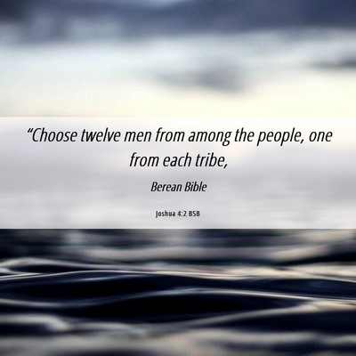 Picture 06 - Joshua 4:2 BSB - “Choose twelve men from among the people, one - Bible Verse Picture