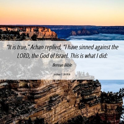 Picture 06 - Joshua 7:20 BSB - “It is true,” Achan replied, “I have sinned - Bible Verse Picture