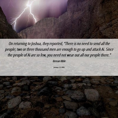 Picture 06 - Joshua 7:3 BSB - On returning to Joshua, they reported, “There - Bible Verse Picture