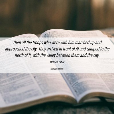 Picture 06 - Joshua 8:11 BSB - Then all the troops who were with him marched up - Bible Verse Picture