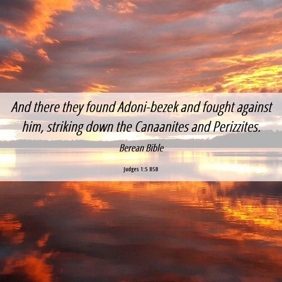 Picture 06 - Judges 1:5 BSB - And there they found Adoni-bezek and fought - Bible Verse Picture