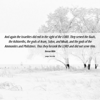 Picture 06 - Judges 10:6 BSB - And again the Israelites did evil in the sight of - Bible Verse Picture