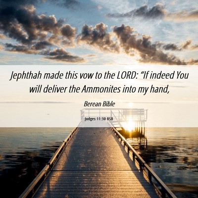 Picture 06 - Judges 11:30 BSB - Jephthah made this vow to the LORD: “If indeed - Bible Verse Picture