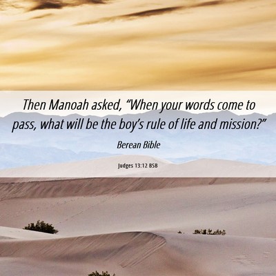 Picture 06 - Judges 13:12 BSB - Then Manoah asked, “When your words come to - Bible Verse Picture
