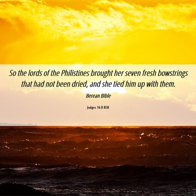 Picture 06 - Judges 16:8 BSB - So the lords of the Philistines brought her seven - Bible Verse Picture