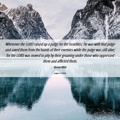 Picture 06 - Judges 2:18 BSB - Whenever the LORD raised up a judge for the - Bible Verse Picture