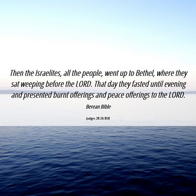 Picture 06 - Judges 20:26 BSB - Then the Israelites, all the people, went up to - Bible Verse Picture