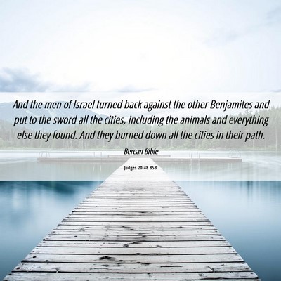 Picture 06 - Judges 20:48 BSB - And the men of Israel turned back against the - Bible Verse Picture