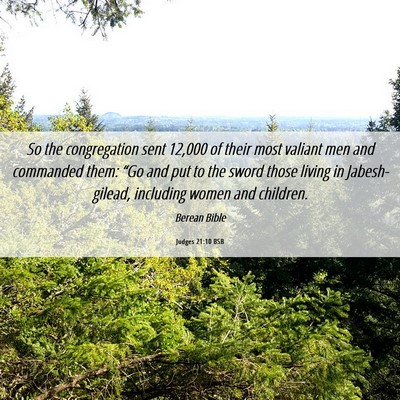 Picture 06 - Judges 21:10 BSB - So the congregation sent 12,000 of their most - Bible Verse Picture