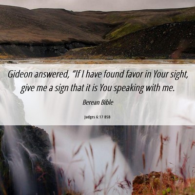 Picture 06 - Judges 6:17 BSB - Gideon answered, “If I have found favor in Your - Bible Verse Picture