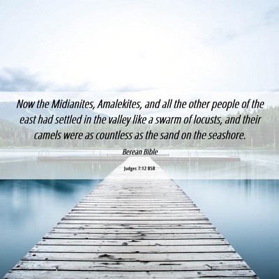 Picture 06 - Judges 7:12 BSB - Now the Midianites, Amalekites, and all the other - Bible Verse Picture