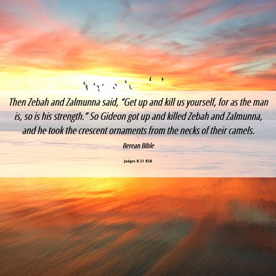 Picture 06 - Judges 8:21 BSB - Then Zebah and Zalmunna said, “Get up and kill - Bible Verse Picture