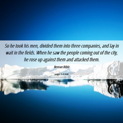 Picture 06 - Judges 9:43 BSB - So he took his men, divided them into three - Bible Verse Picture