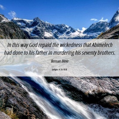 Picture 06 - Judges 9:56 BSB - In this way God repaid the wickedness that - Bible Verse Picture