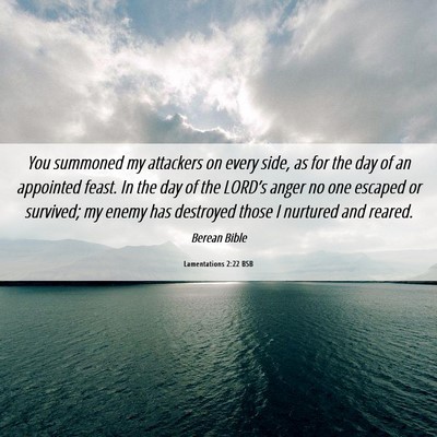 Picture 06 - Lamentations 2:22 BSB - You summoned my attackers on every side, as for - Bible Verse Picture