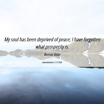 Picture 06 - Lamentations 3:17 BSB - My soul has been deprived of peace; I have - Bible Verse Picture