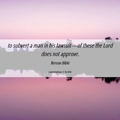 Picture 06 - Lamentations 3:36 BSB - to subvert a man in his lawsuit—of these the - Bible Verse Picture